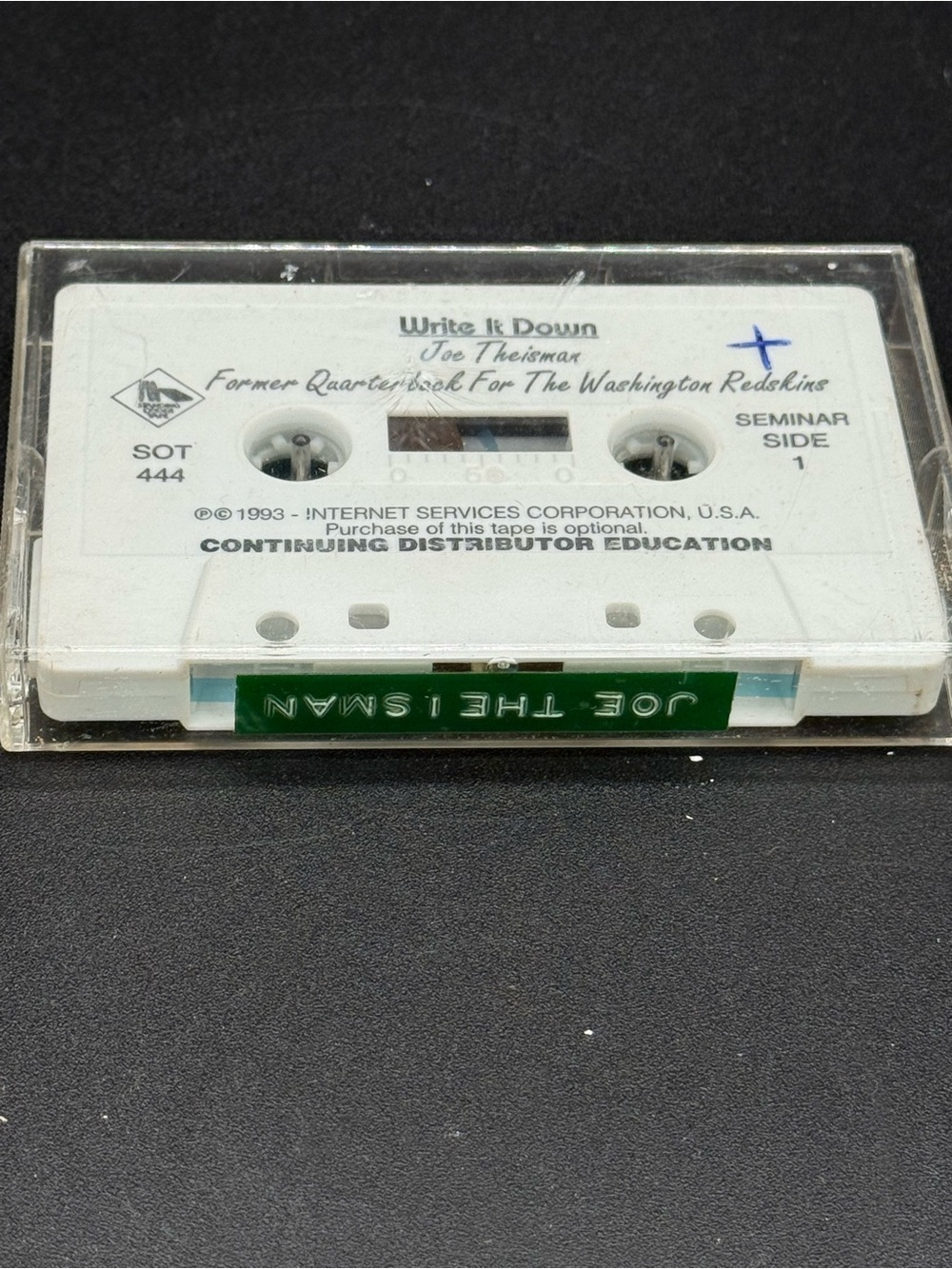 Joe Theismann Washington Redskins CASSETTE TAPE JOE THEISMAN (WRITE IT DOWN)